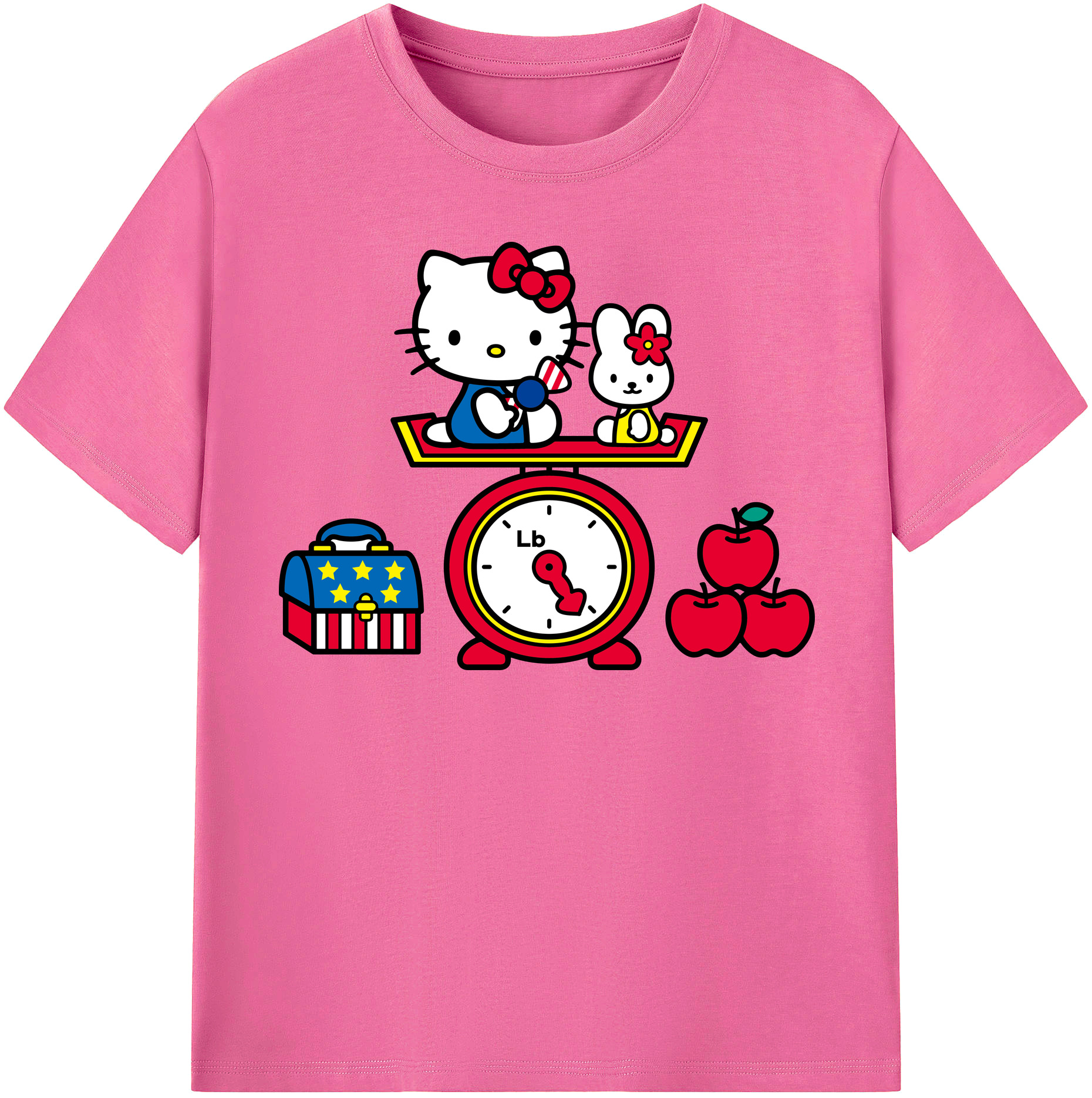 （画像用） Hello Kitty ハローキティ レディースカジュアルプリントTシャツ（綿100％）